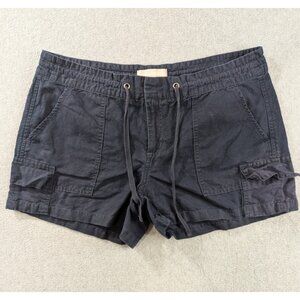 Banana Republic Shorts Womens Size 8 Blue Linen Blend Drawstring Waist Chino